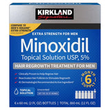 Kirkland Minoxidil 5% Hair Regrowth Solution Extra Strength Men 6 Month Supply (PACK OF THREE)