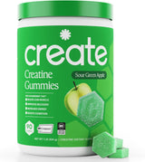 Create Creatine Monohydrate Gummies for Women and Men, Sour Apple, 90ct , ( pack of 2 )