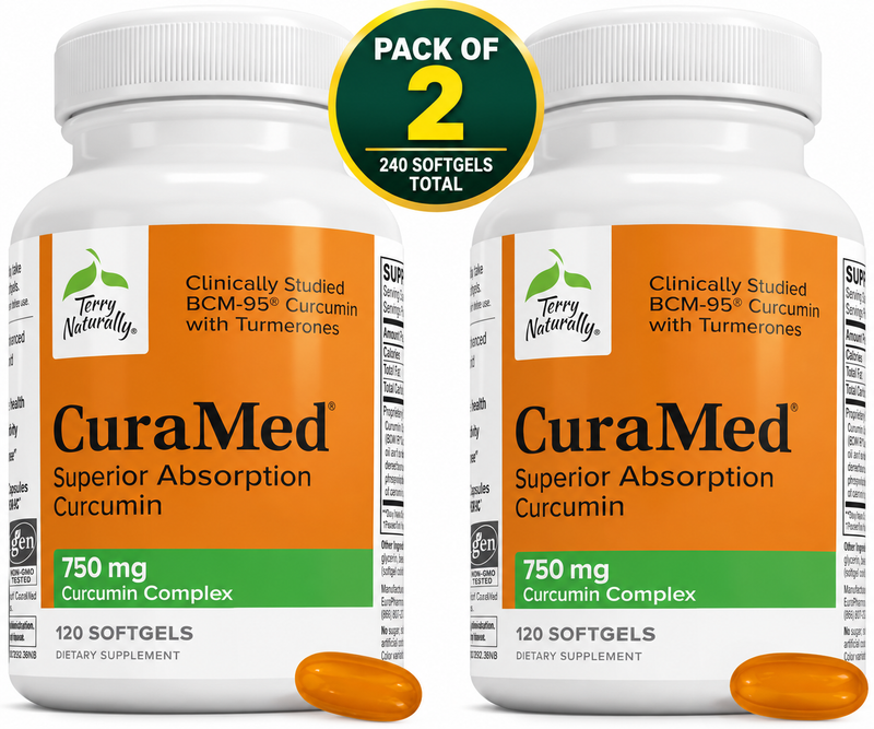 Terry Naturally CuraMed 750mg - Pain & Inflammation Relief - 120 Count ( pack of 2 )