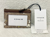 Coach X Peanuts Mini Skinny ID Case Signature Canvas Snoopy CBT14 NWT