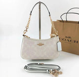 Coach Teri 2-Way Shoulder Bag Signature Coated Canvas White CA548 NWT