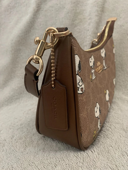 Coach x Peanuts Snoopy Shoulder Bag Signature Canvas